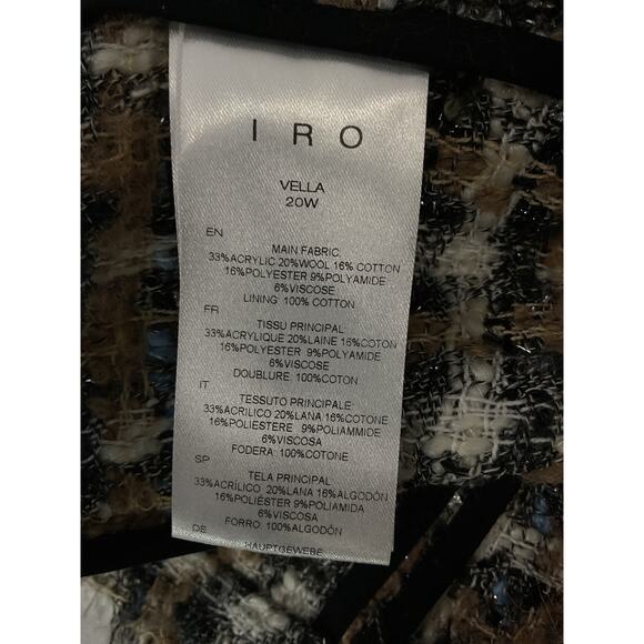 Iro 'Vella' Brown Wool-Blend Jacket Size 36 - Picture 5 of 5